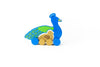 Peacock Big & Little Wooden Roller