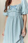 Dusty Blue Mini Check Dress