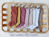 Knee high french lace knit socks