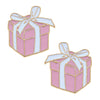 Enamel Present Stud Earrings: Blue