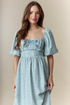 Dusty Blue Mini Check Dress