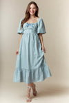 Dusty Blue Mini Check Dress