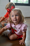 Red Ruffled Shorts with White Polkadot
