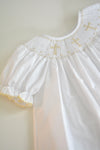 Smocked Cross Bishop Dress w. Bloomers