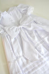 White Floral & Lace Embellishment Dress w. Bonnet