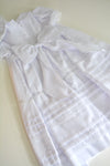 White Floral & Lace Embellishment Dress w. Bonnet