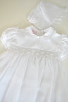 White Smocked Long Gown