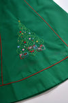 Christmas Tree Embroidered Green Dress