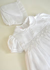 White Smocked Long Gown