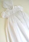White Smocked Long Gown