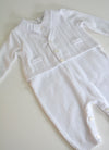 White Cotton L/S Romper