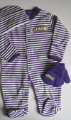 JMU Striped Footed Romper