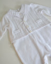 White Cotton L/S Romper