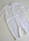 White Cotton L/S Romper
