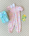 Short Sleeve Britt Romper: Golden Birthday