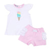 Ice Cream Cone Flutter Short Set