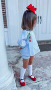 Embroidered Santa Bloomer Set
