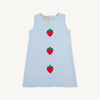 Annie Apron Dress: Buckhead Blue & Strawberry Appliques