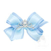 Princess Hair Bow with Satin Overlay and Glitter Crown