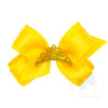 Princess Hair Bow with Satin Overlay and Glitter Crown