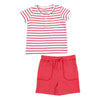 Pocket Shirt and Short French Terry: Stripe Vintage Red