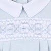 Abby and Alex Blue Smocked Collared Footie