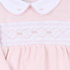 Abby and Alex Pink Smocked Collared Footie