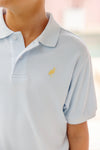 Prim & Proper Polo: Buckhead Blue With Bellport Butter Yellow Stork