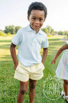Prim & Proper Polo: Buckhead Blue With Bellport Butter Yellow Stork