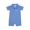 Sir Proper's Romper : Barbados Blue With Worth Avenue White Stork