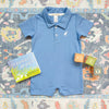 Sir Proper's Romper : Barbados Blue With Worth Avenue White Stork