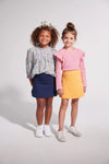 Quilted Mini Skirt: Navy