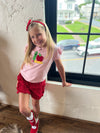Red Ruffled Shorts with White Polkadot