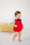 Stiles Sunsuit: Richmond Red With Worth Avenue White And Nantucket Navy
