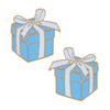 Enamel Present Stud Earrings: Blue