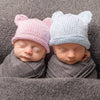 Newborn Blue Teddy Bear Beanie Hat