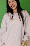 Colorful MAHJ Embroidered Crew Neck
