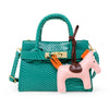 Crocodile Pony Handbag: Green