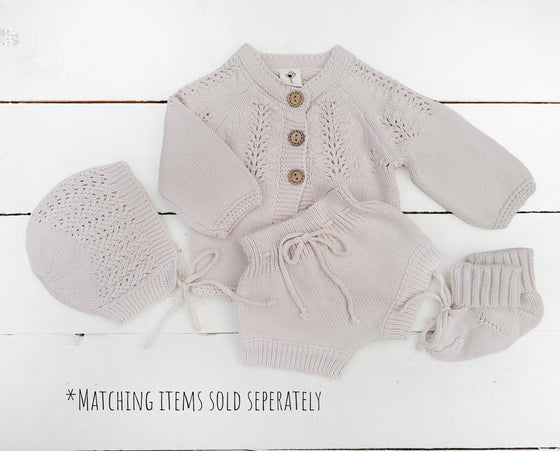 Olesya Cotton Knit Sweater: Mauve