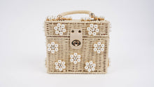  Wicker Bucket Daisy Flower Purse: Off-White