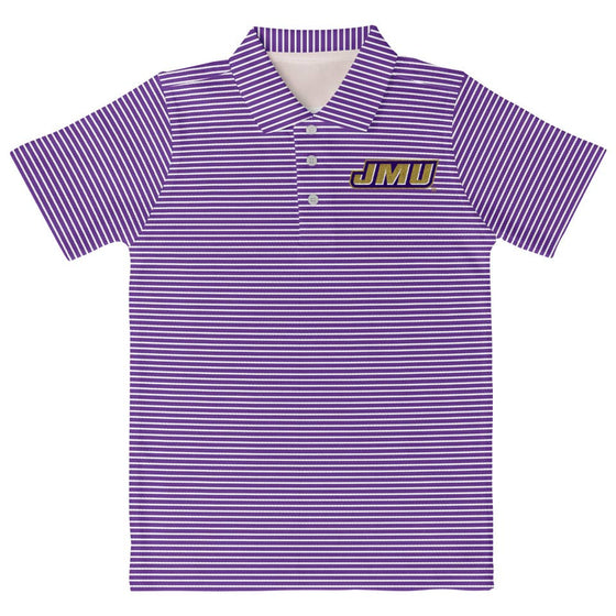 JMU Dukes Stripes Short Sleeve Polo