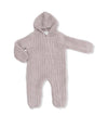 Chenille Hooded Romper: Stone