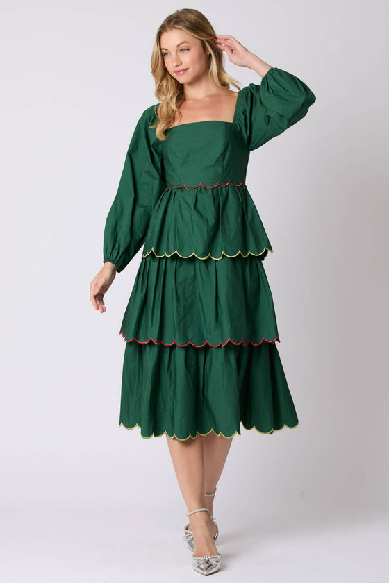 Cotton Poplin Hunter Green Dress