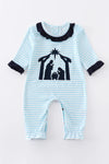 Nativity Embroidered Romper with ruffles