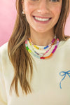 Party Loop - Rainbow Gemstone Bead Necklace