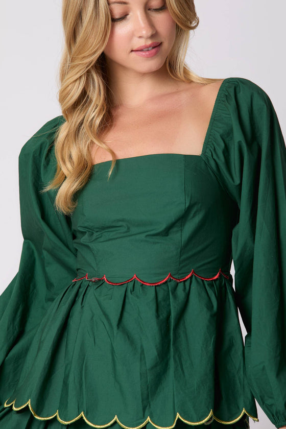 Cotton Poplin Hunter Green Dress