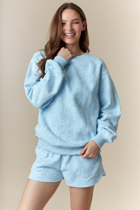 Baby Blue Bow Sweatshirt