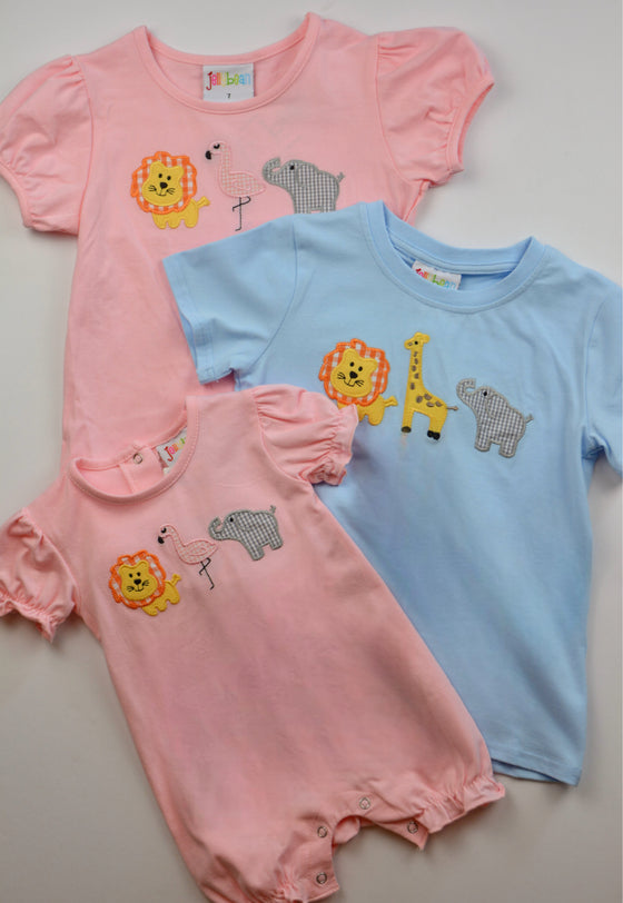 Zoo Friends Applique Shirt - Blue