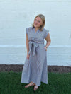 Either Way Striped Dress: Blue/Brown