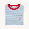 L/S Carter Crewneck: Barrington Blue Stripe with Richmond Red